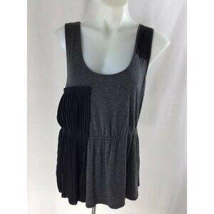 Olga Kapustina Women Sz XL Gray Sleeveless Pleated Tank Top